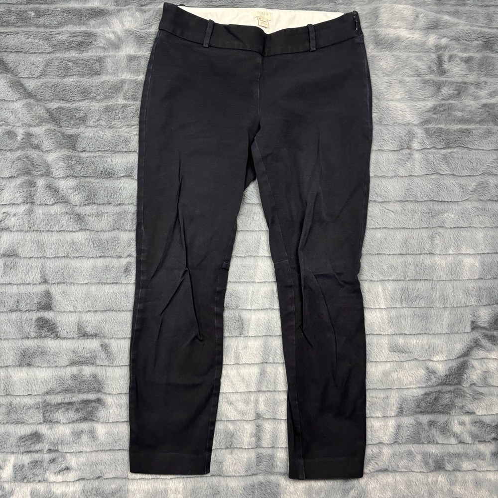 J.Crew Stretch Slim Side Zip Pants Navy Blue Cotton Blend Size 2 RN77388